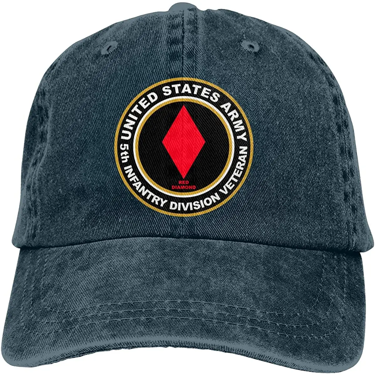 

Army Veteran 5th Infantry Division Adjustable Baseball Caps Denim Hats Cowboy Sport Outdoor