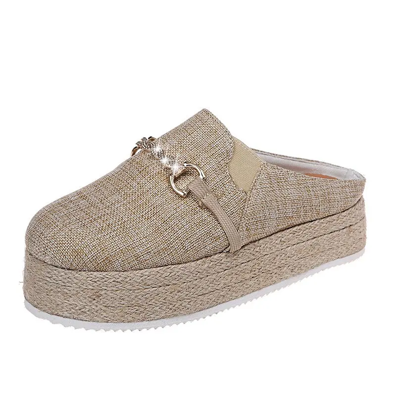 

Women's Platform Sandal Colored Botou Mueller Shoes New Thick Soles for Lazy People Wear Fashion Leather Instagram Pop Shoes