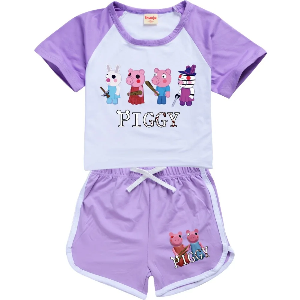 

Мода 2021, летний комплект одежды для девочек и мальчиков ROBLOXing, детские спортивные брюки, детская одежда, футболка + пляжные шорты, наряды, дет...