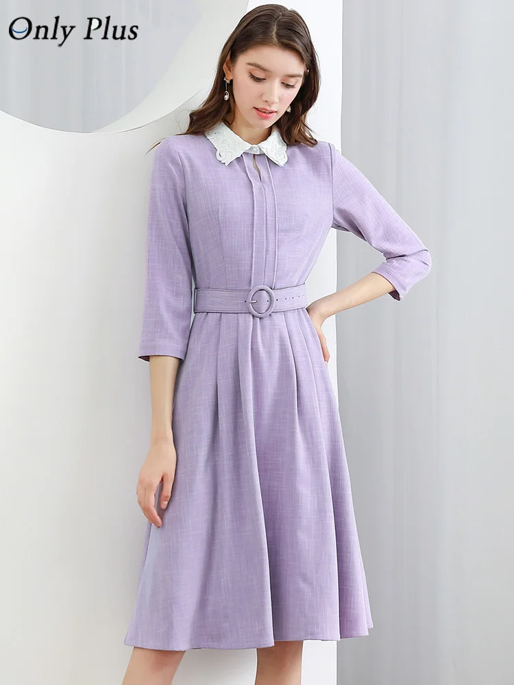 Женское Хлопковое платье трапециевидной формы Only Plus элегантное весеннее Платье