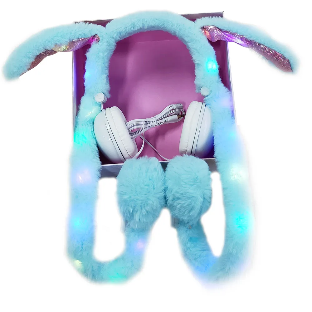 Забавные наушники с мультяшным кроликом для девочек подарочной коробкой
