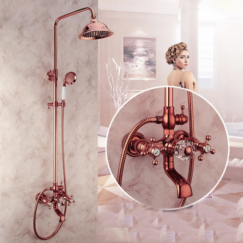 Смесители для душа 2 цветов роскошный набор из латуни с дождевой душевой лейкой