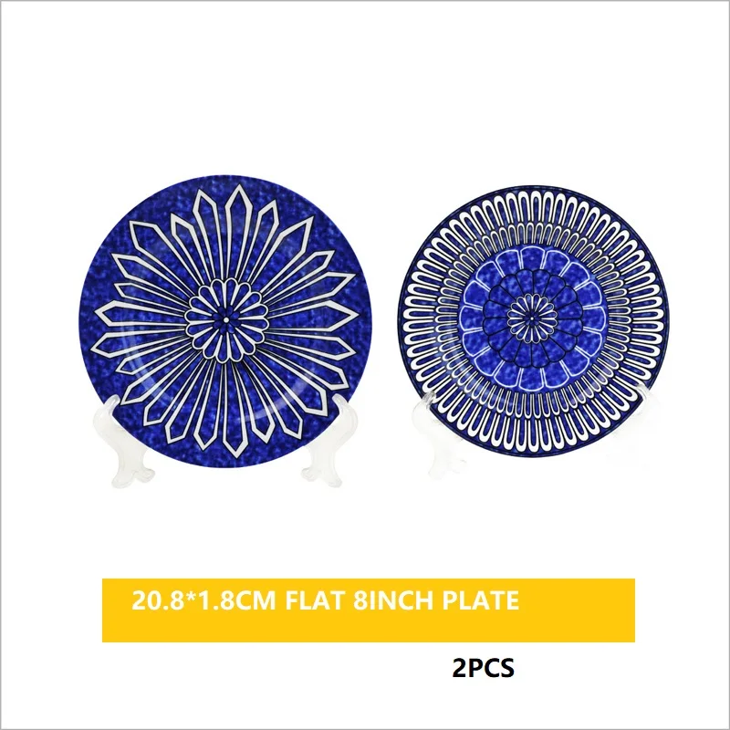 Столовые тарелки столовые приборы высококачественный набор тарелок синий