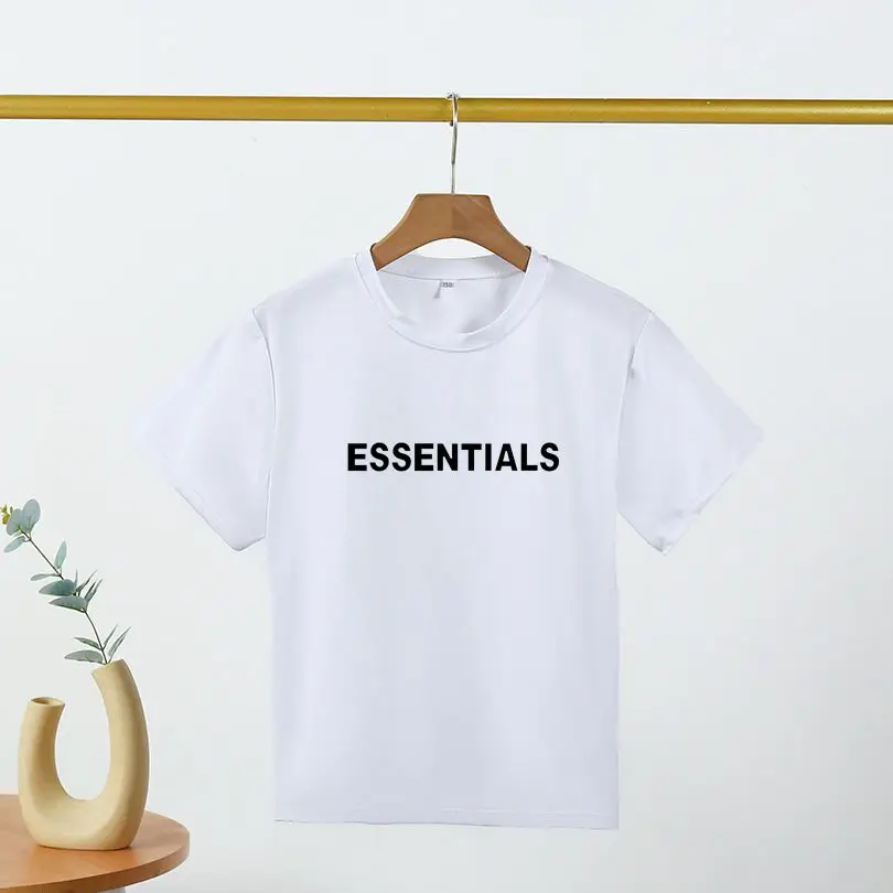 

ESSENTIALS Youth Fashion Print Short Sleeve T-shirt Comfortable Casual Loose Girls T-shirt 4-14 Years Old