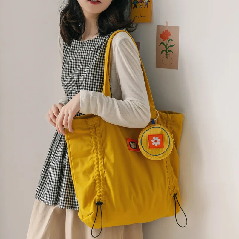 Большая холщовая женская сумка для покупок на плечо тканевая хлопковая женщин