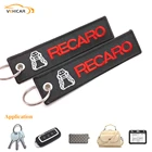 Автомобильный брелок для ключей, стиль RECARO, Классическая Пряжка, карабин, вышивка, ремешок, ID значки, короткий шнурок, универсальный
