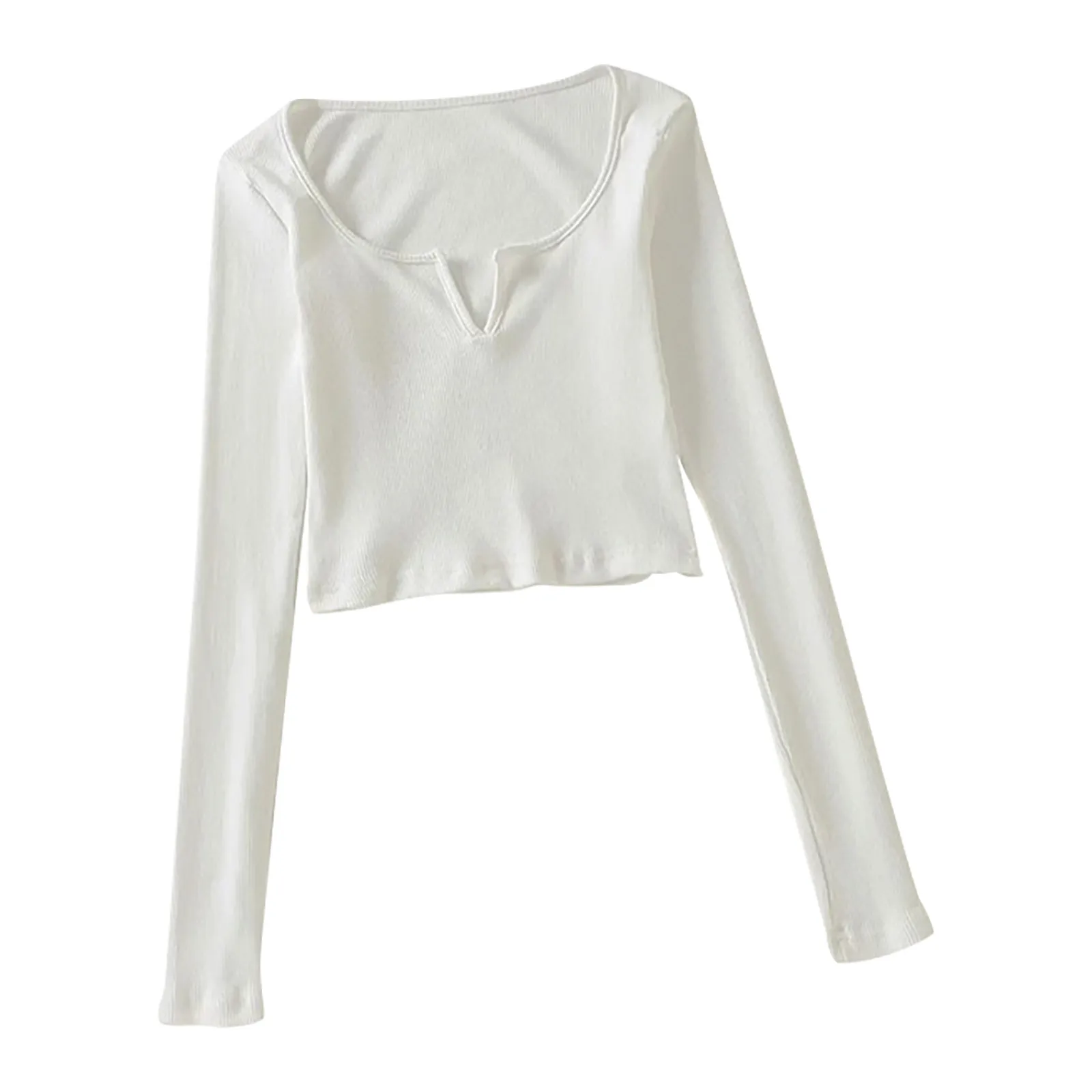 

2021 Fashion Sexy Womens New Top V-Neck Long Sleeves Leisure All-Match Simplicity Tops Breathable Pullovers High Quality T Shirt