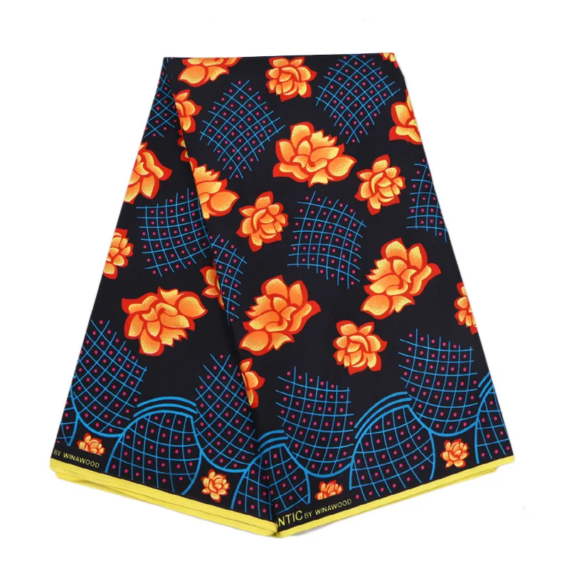 polyester Ankara Africa prints batik fabric real dutch wax tissu high quality 6yards fashion African sewing for party dress