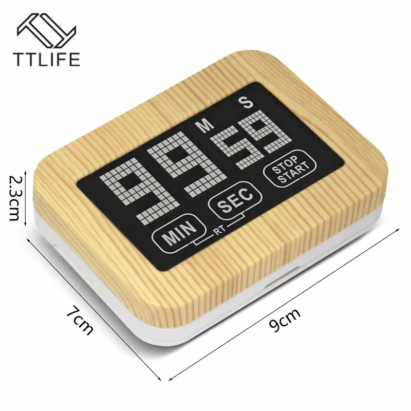 

TTLIFE Touch Screen Luminous Kitchen Timer LCD Display Magnetic with Stand Timer Luminous Loud Alarm Digital Study Timer Home