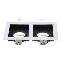 commercial zinc alloy square white black adjustable recessed spotlights light fixture frame led gu10 mr16 bulb lamp fittings