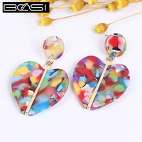 2020 acrylic heart earrings fashion jewelry dangle earrings women drop earrings boho earings summer minimalist earring wholesale