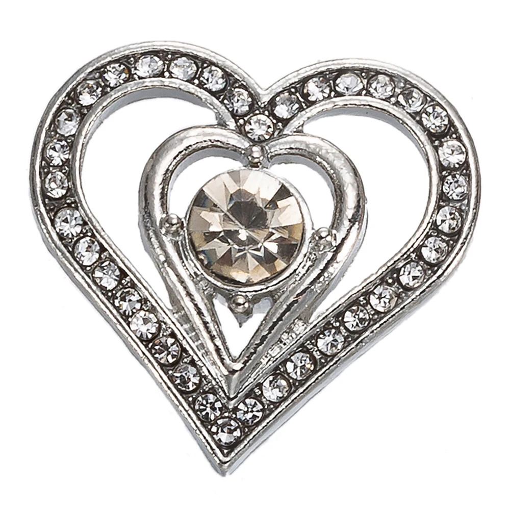 New metal Heart Snap Button Jewelry 18mm Buttons fit sracelet Bangles TZ9249 | Украшения и аксессуары
