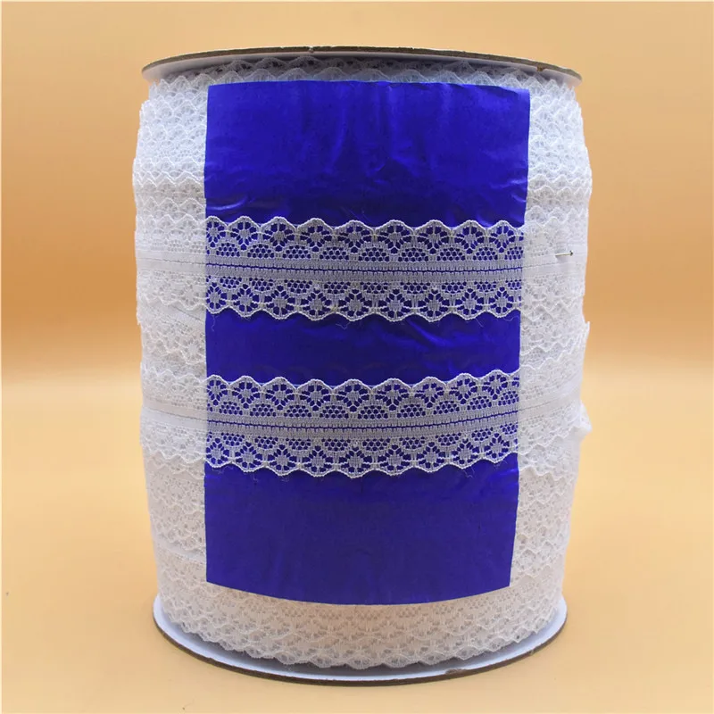 Оптовая продажа 400 ярдов/рулон красивая белая кружевная лента Ширина 28 мм вышитая