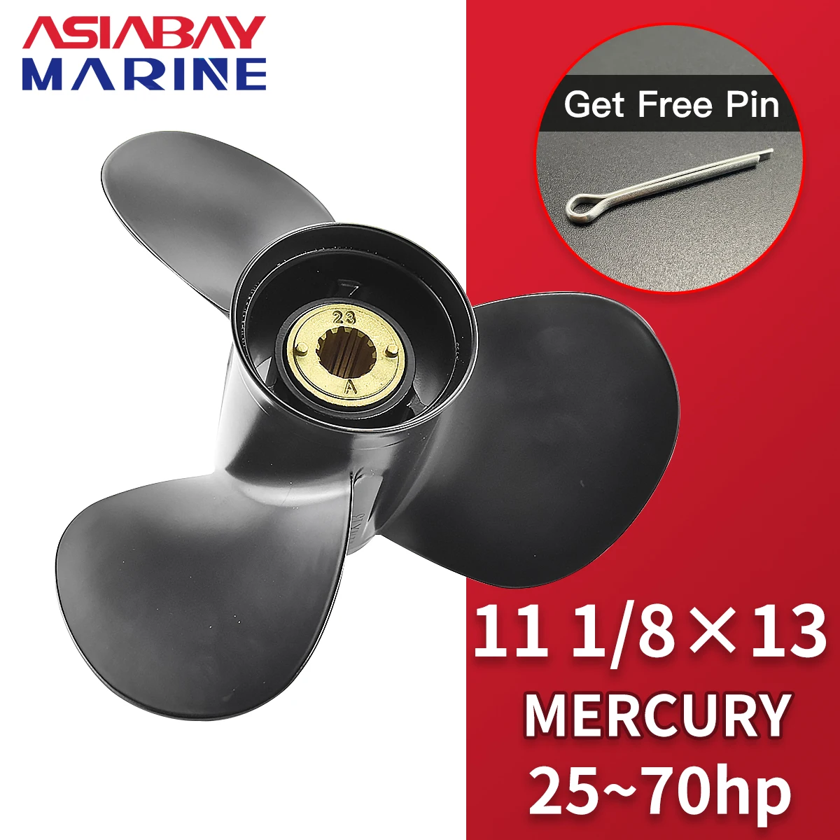 11 1/8x13 для Mercury Marine 25 30 35 40 45 50 55 60 70 лодочный винт 1/8*13 Лодочный Мотор Пропеллер 3