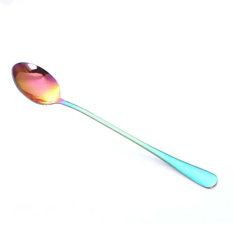 Stainless Steel Latte Long Tea Coffee Spoon Soda Ice Cream Dessert Sundae Spoons images - 6