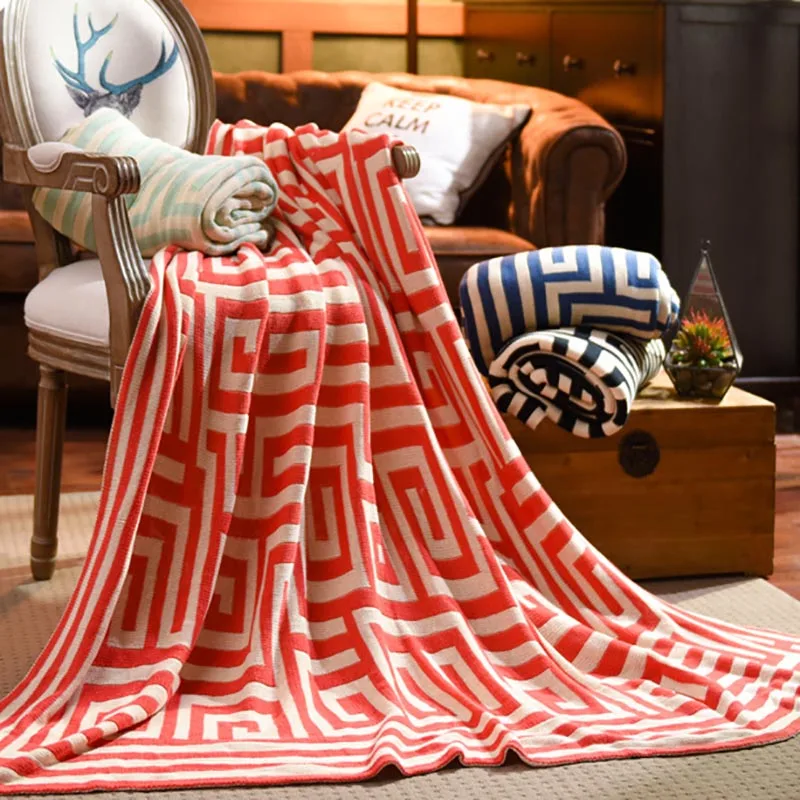 

Throw Blanket - 1PC 100% Cotton Knitted Blanket Adult Blanket Spring/Autumn Sofa Blanket cobertor 130x150cm