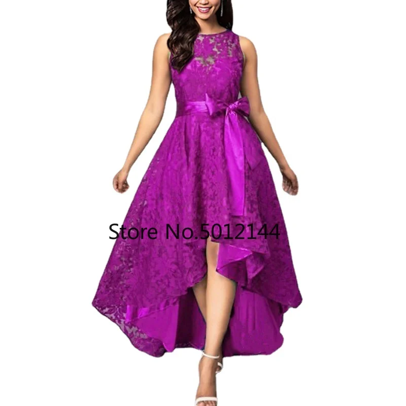 

Summer Dress Women 2021 Elegant Sexy Lace Wedding Bridesmaid Evening Sweet Party Dress Plus Size Slim High Waist Bow Maxi Dresse