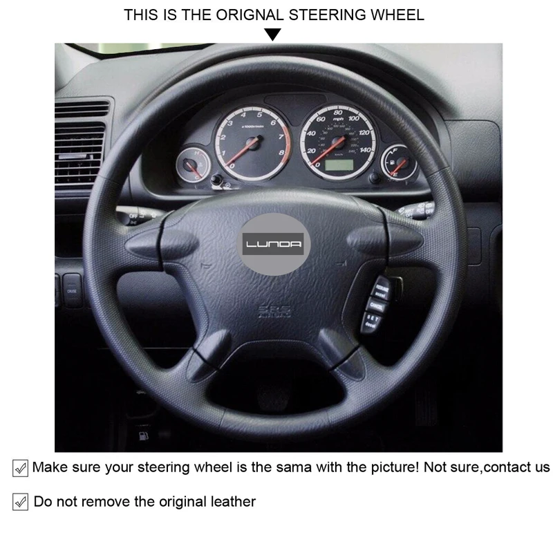 DIY сшитый вручную чехол рулевого колеса автомобиля из искусственной кожи для Honda