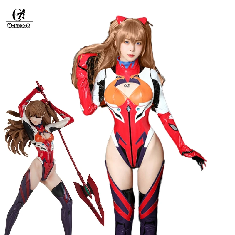 

Костюм для косплея ROLECOS Ainme из ЭВА, женский красный костюм для косплея АСУКА Лангли сори, кожаный комбинезон, сексуальный костюм для Хэллоуин...