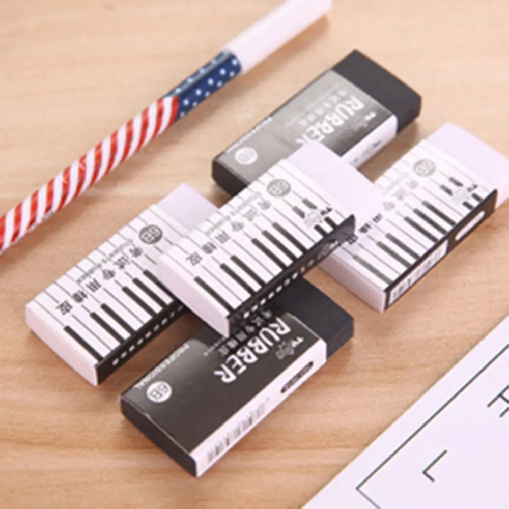 

1pcs Wholesale Quality Eraser Black White Rubber Student, School Office Stationery Supplies Test Eraser