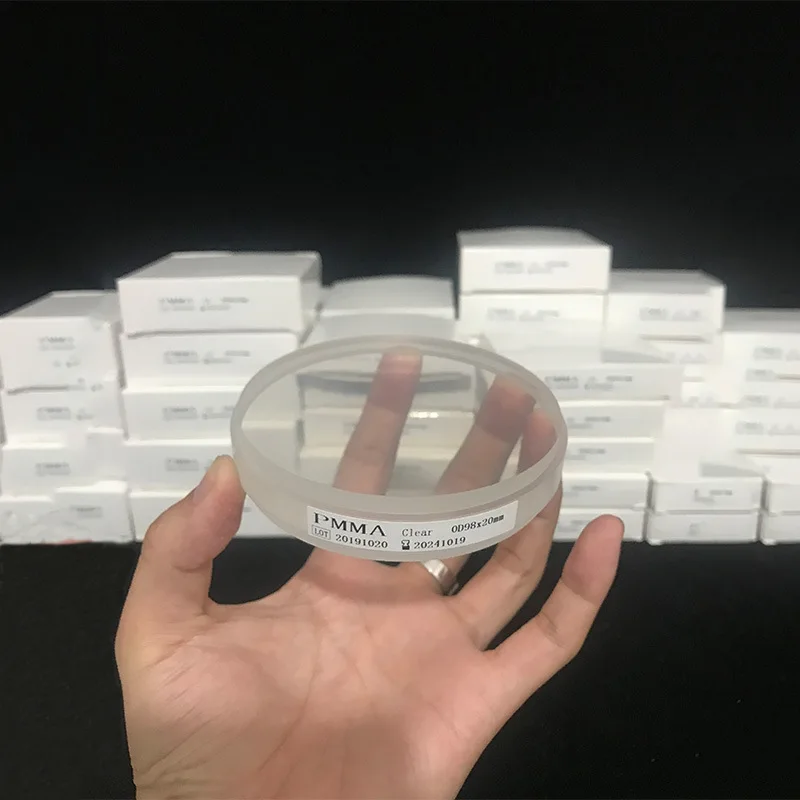 1pcs Dental PMMA Resin Plate For CAD/CAM System 98mm Resin Carving Plate Block 10-25mm Clear Dentist Materials Lab Tool
