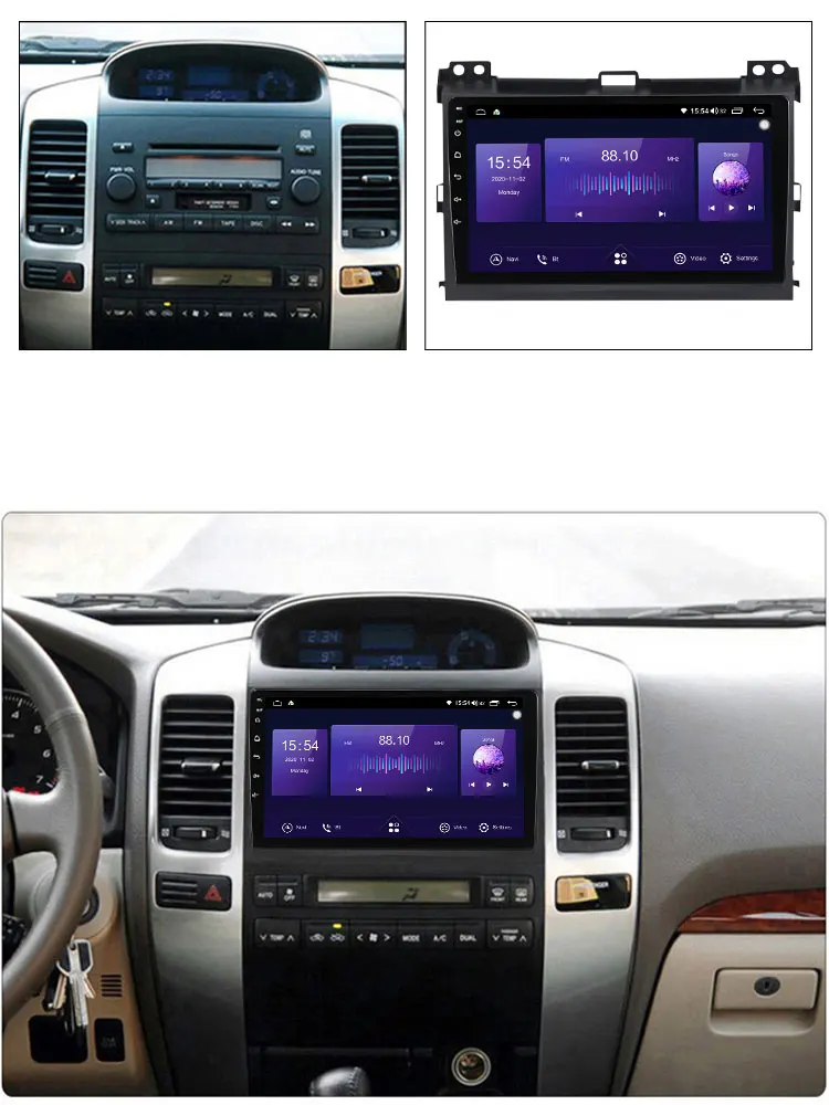 NaviFly 6 ГБ + 128 Android 11 автомобильное радио Аудио мультимедийный плеер для Toyota Land Cruiser