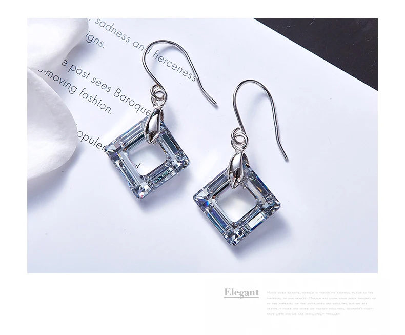 Warme Farben, женские серьги с кристаллами Swarovski, S925, серебряные серьги-капли с кристаллами, европейские ювелирные изделия, вечерние серьги