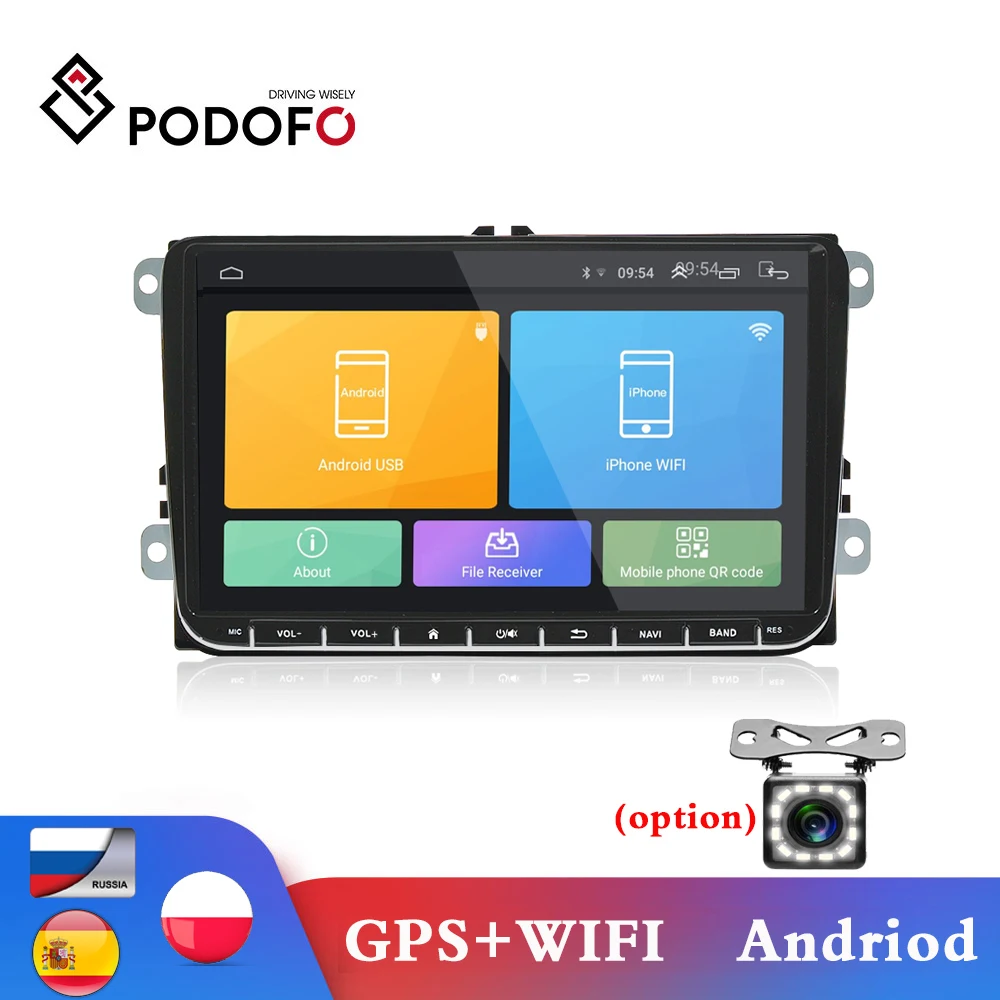 

Автомагнитола Podofo, стерео-система на Android, с 9 "сенсорным экраном, GPS, FM радио, MP5 плеером, Bluetooth, Wi-Fi, радио-приемником, для VW, типоразмер 2 Din