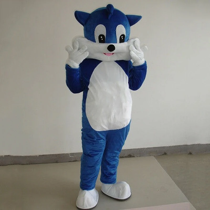 

Xmas Blue Cat Mascot Animal Costumes Cartoon Adults Dress Up Props Perform Party High Quality Cartoon Character Unisex Clothing