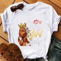 the birthday january to december girl sexy lip crown graphic print tshirt women black girl magic t shirt femme t shirt