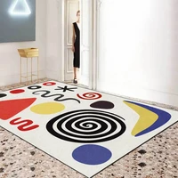 madream nordic modern fashion carpet geometric circle pattern decor living room rug bedroom decoration red blue yellow floor mat