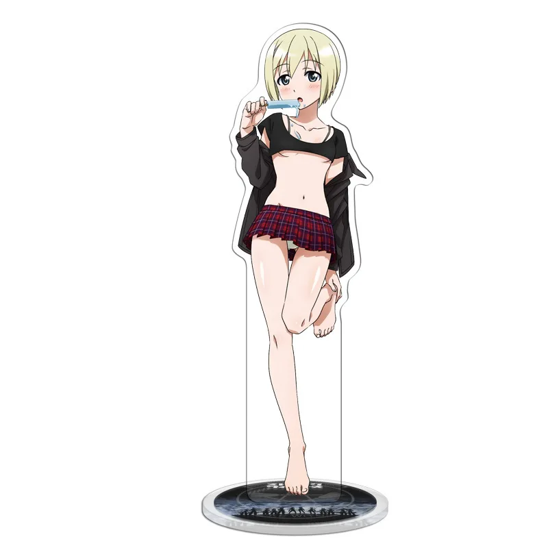 

Classic Anime Strike Witches:Road To Berlin Acrylic Stand Model Doll Keychain Miyafuji Yoshika Figure Toy Pendant 20cm Decor