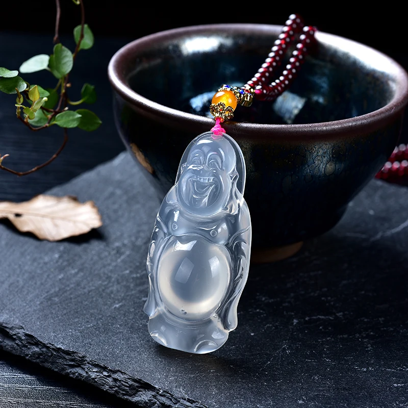 Ожерелье с подвеской из натурального зеленого изумруда для мужчин и