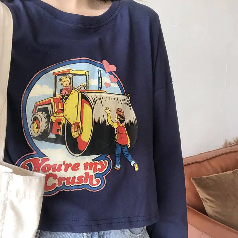 Новая Осенняя Harajuku белая/синяя/зеленая женская короткая футболка с длинным
