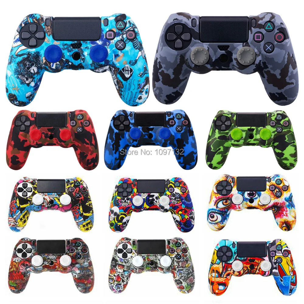 Защитный чехол для контроллера Sony Playstation 4 силиконовый камуфляжный геймпада Dualshock