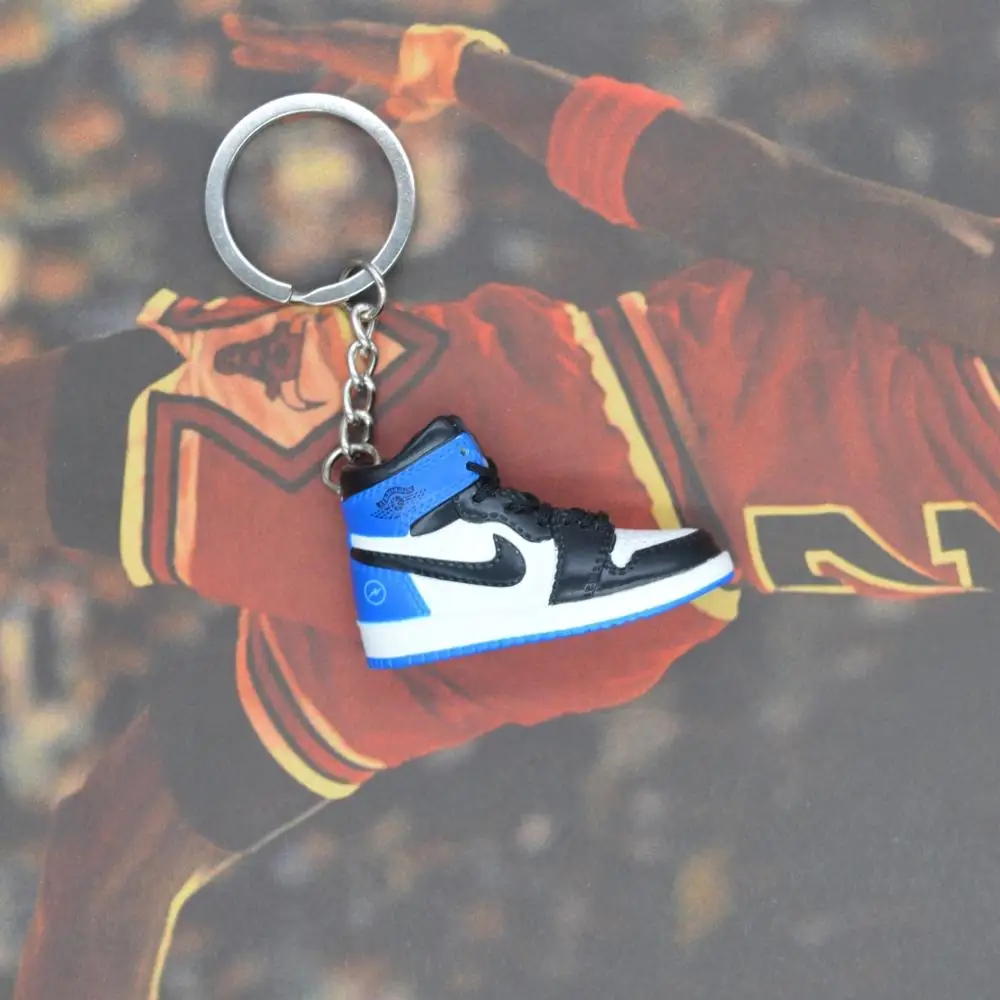 one shoe keychain Дропшиппинг aj1 offwhite Chicago Unc брелок в виде кроссовка Air Jordan 1 3D мини-кроссовки, закрытая спортивная обувь брелок в виде кроссовка s - Цвет: one shoe keychain