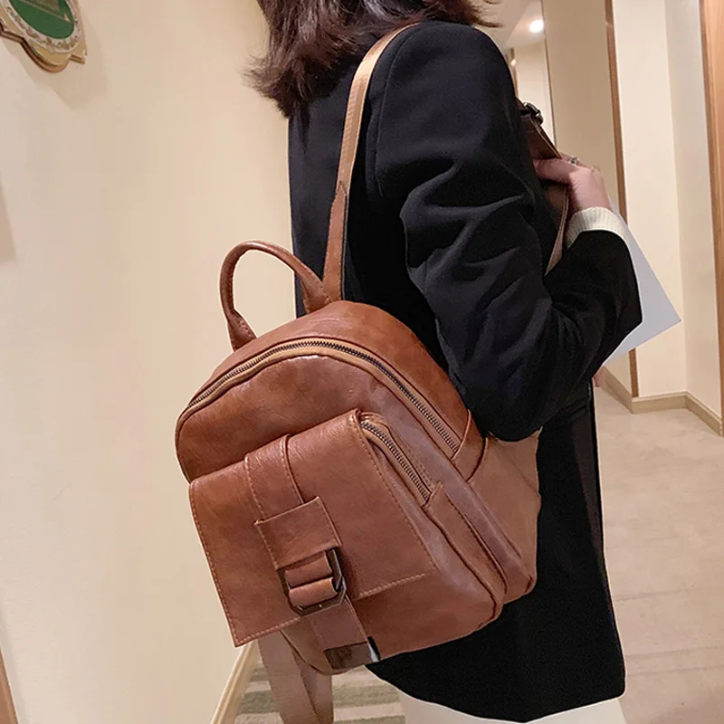 Винтажный женский рюкзак 2020 модные школьные рюкзаки из искусственной кожи для