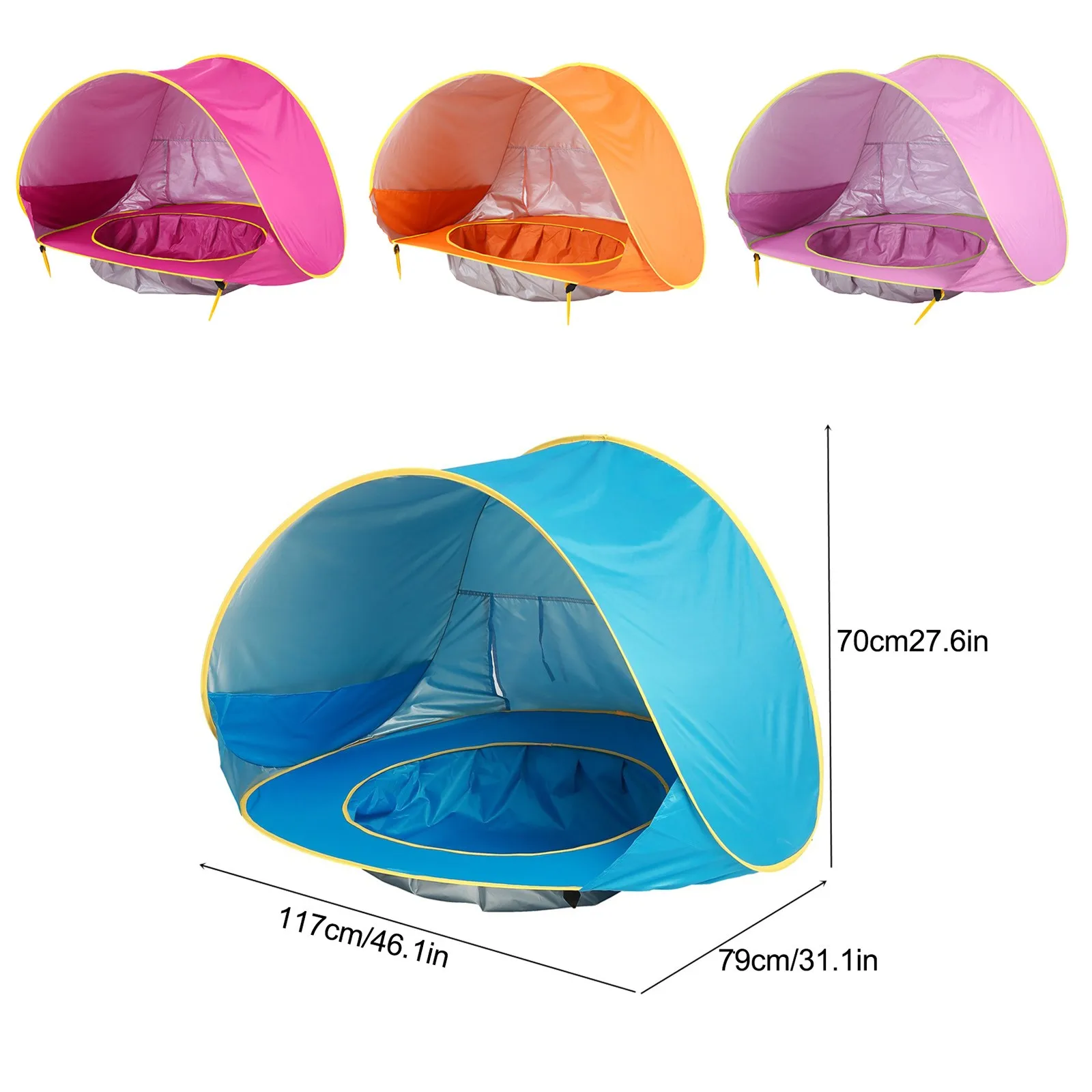 

Baby Beach Tent with Pool 2021 Upgrade Easy Fold UpPop Up Unique Ocean World