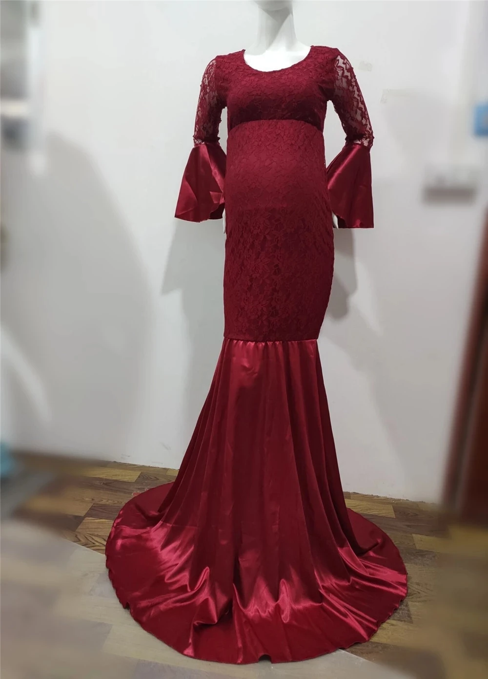 

New Black Sexy Maternity Dresses For Photo Shoot Lace Mesh Maxi Gown Long Pregnant Women Fancy Pregnancy Dress Photography Props