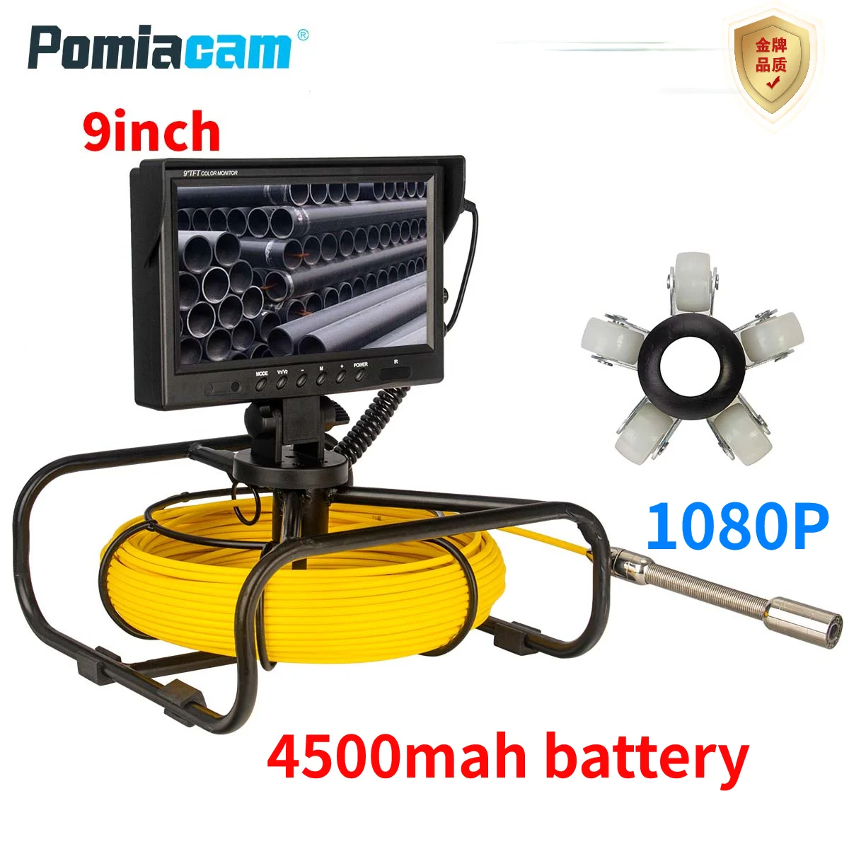 23мм Видеокамера регистратор трубопроводного эндоскопа для осмотра подводных промышленных труб, канализационных стоков, очистки стен эндоскопа.