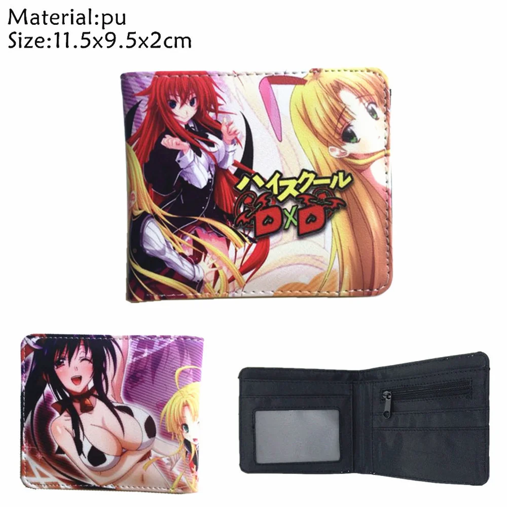 Школьный кошелек из искусственной кожи DxD Rias Gremory короткий двойной с отделением