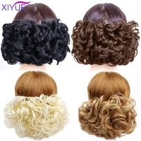 xiyue womens curly chignon with elastic rubber band clip in synthetic scrunchie wrap hair messy bun hairpieces