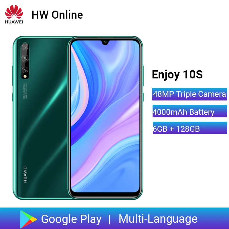 Смартфон Huawei Enjoy 10S 4 + 128 ГБ 6 3 дюйма Kirin 710F 8 ядер тройная камера 48 МП 4000