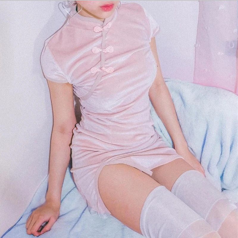 Cheongsam Vintage Chinese Dress Women 3Colors Satin Gothic Style Qipao Short/full Sleeve Party New Year Clothes Harajuku Vestido |