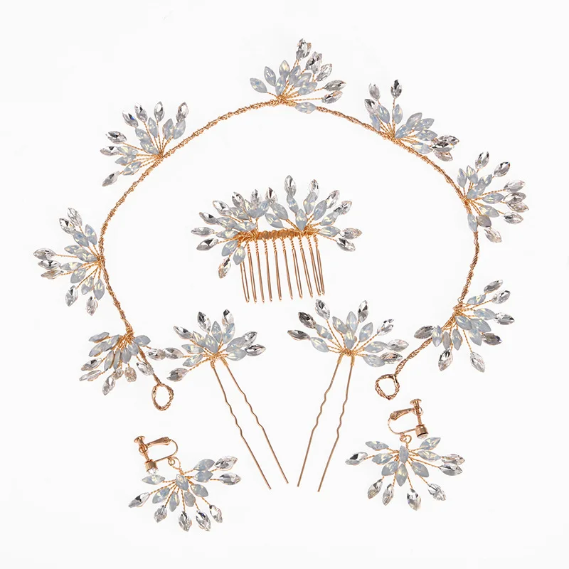 

Быстрая распродажа популярные Стильные волосы для невесты ручной работы в протеиновых бриллиантовых волосах чесаный костюм элегантный св...