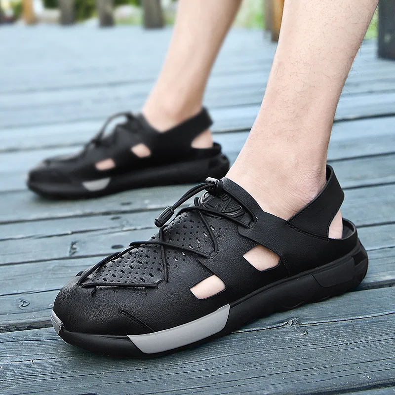 Сандалии мужские из натуральной кожи водонепроницаемая обувь для занятий