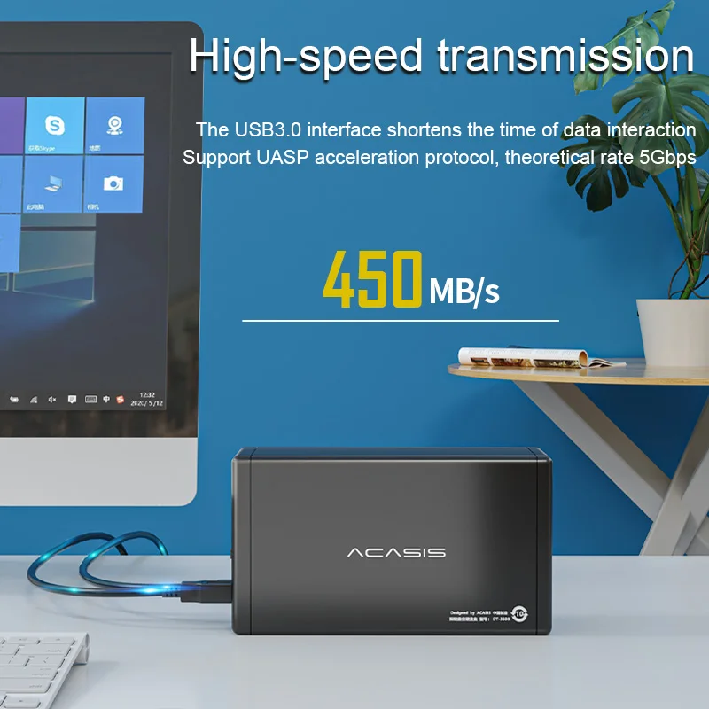 Корпус внешнего жесткого диска Dual Bay 3 5 корпус raid sata с функцией RAID USB-накопителя |