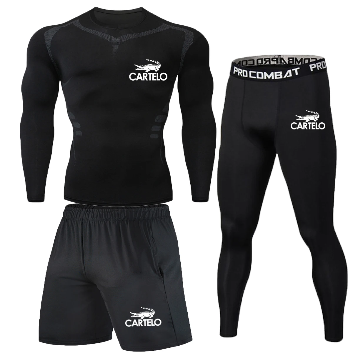 Фирменная мужская компрессионная спортивная одежда с крокодиловым узором