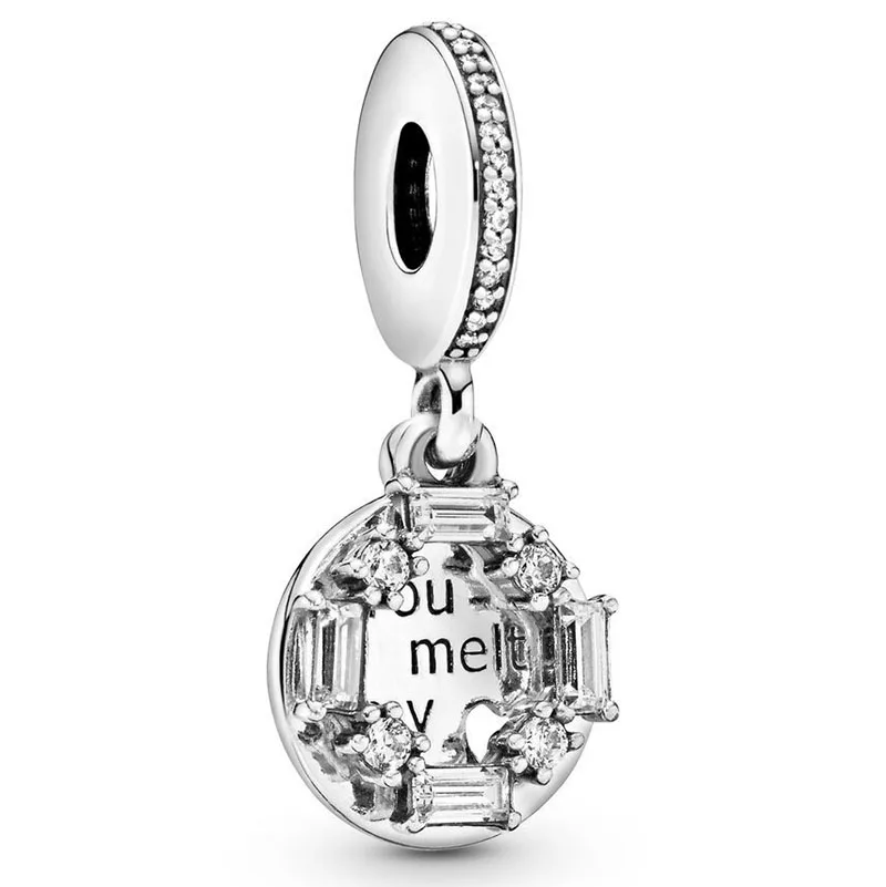 

100% 925 Sterling Silver New Style Ice Sculpture Swing Charm Pendant Fit Pandora Women Bracelet & Necklace Diy Jewelry