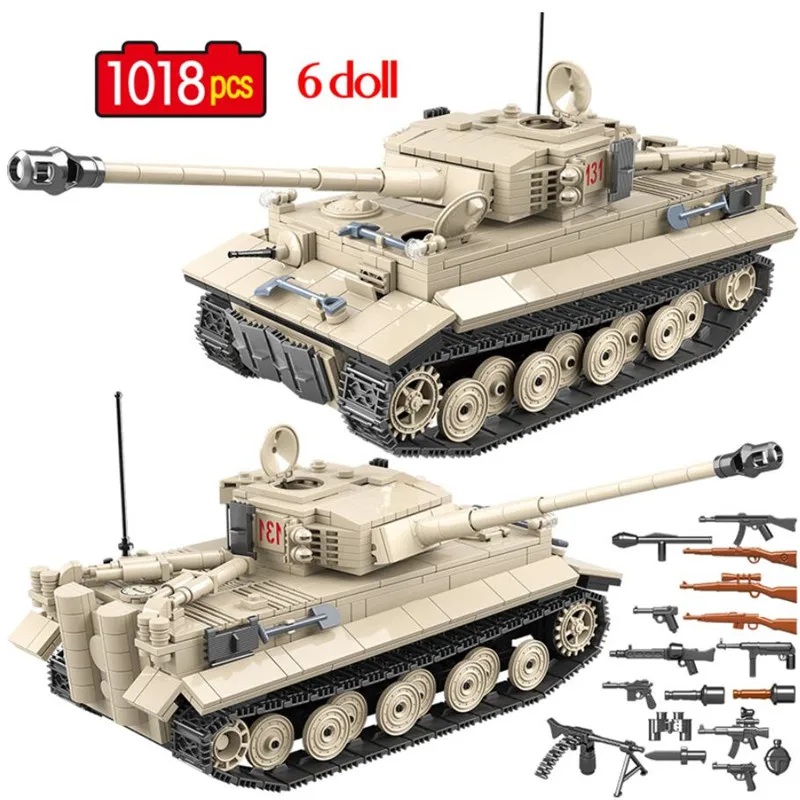 1018 Шт Военный Немецкий тигр 131 Танк строительные блоки Lepin армия WW2 солдатское
